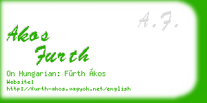 akos furth business card